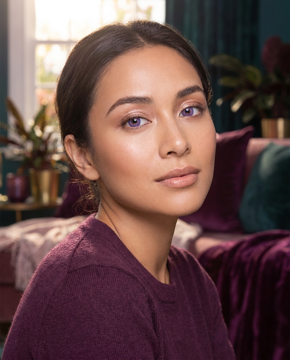 3-Tone Amethyst Colored Contact Lenses