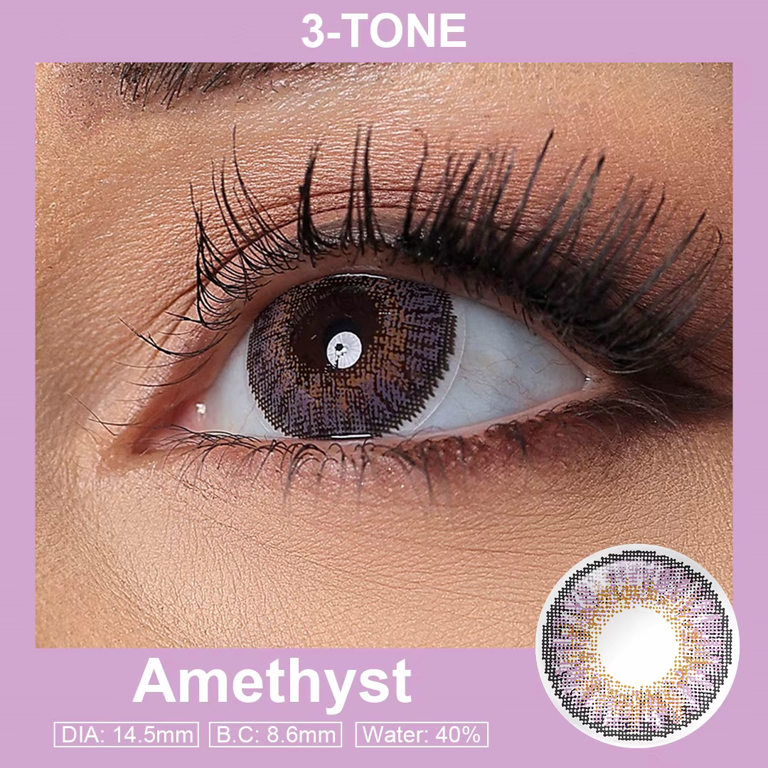 3-Tone Amethyst Colored Contact Lenses