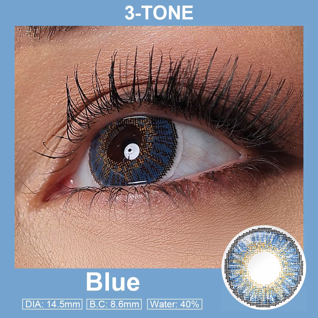 3-Tone Blue Colored Contact Lenses