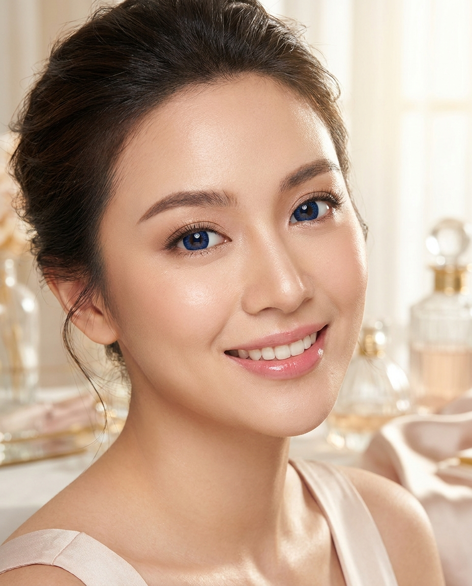 3-Tone Brilliant Blue Colored Contact Lenses