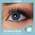 3-Tone Brilliant Blue Colored Contact Lenses