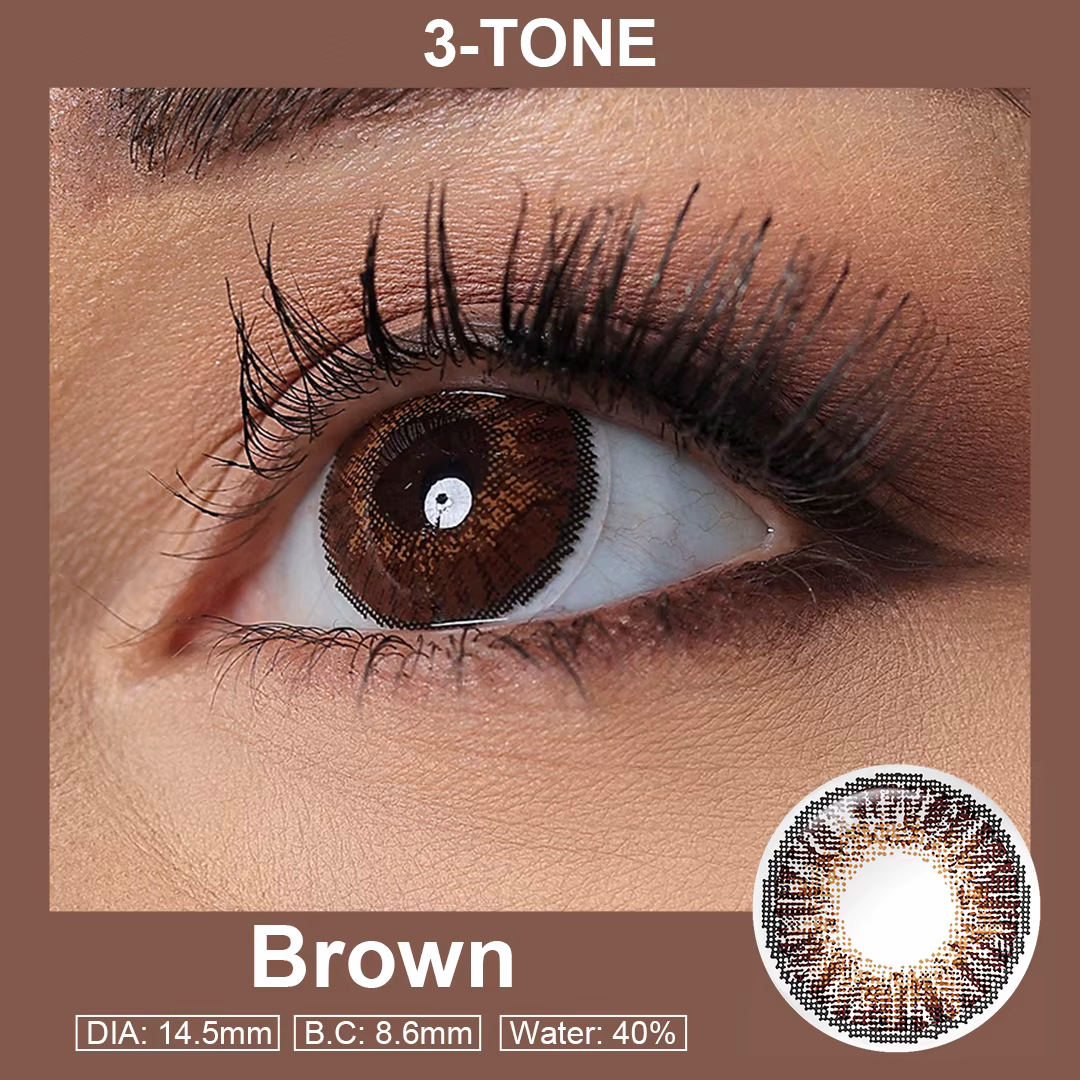 3-Tone Brown Colored Contact Lenses