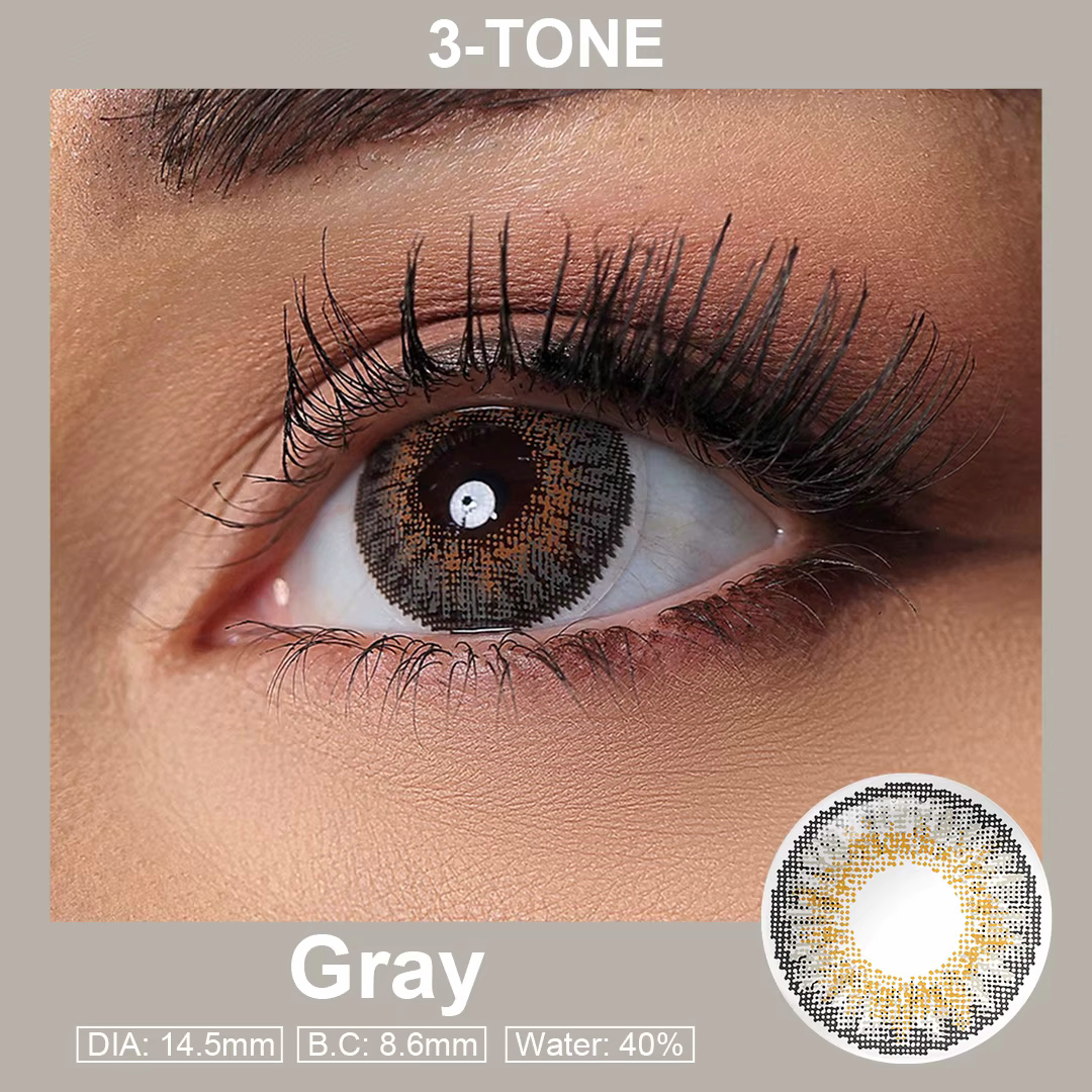 3-Tone Gray Colored Contact Lenses