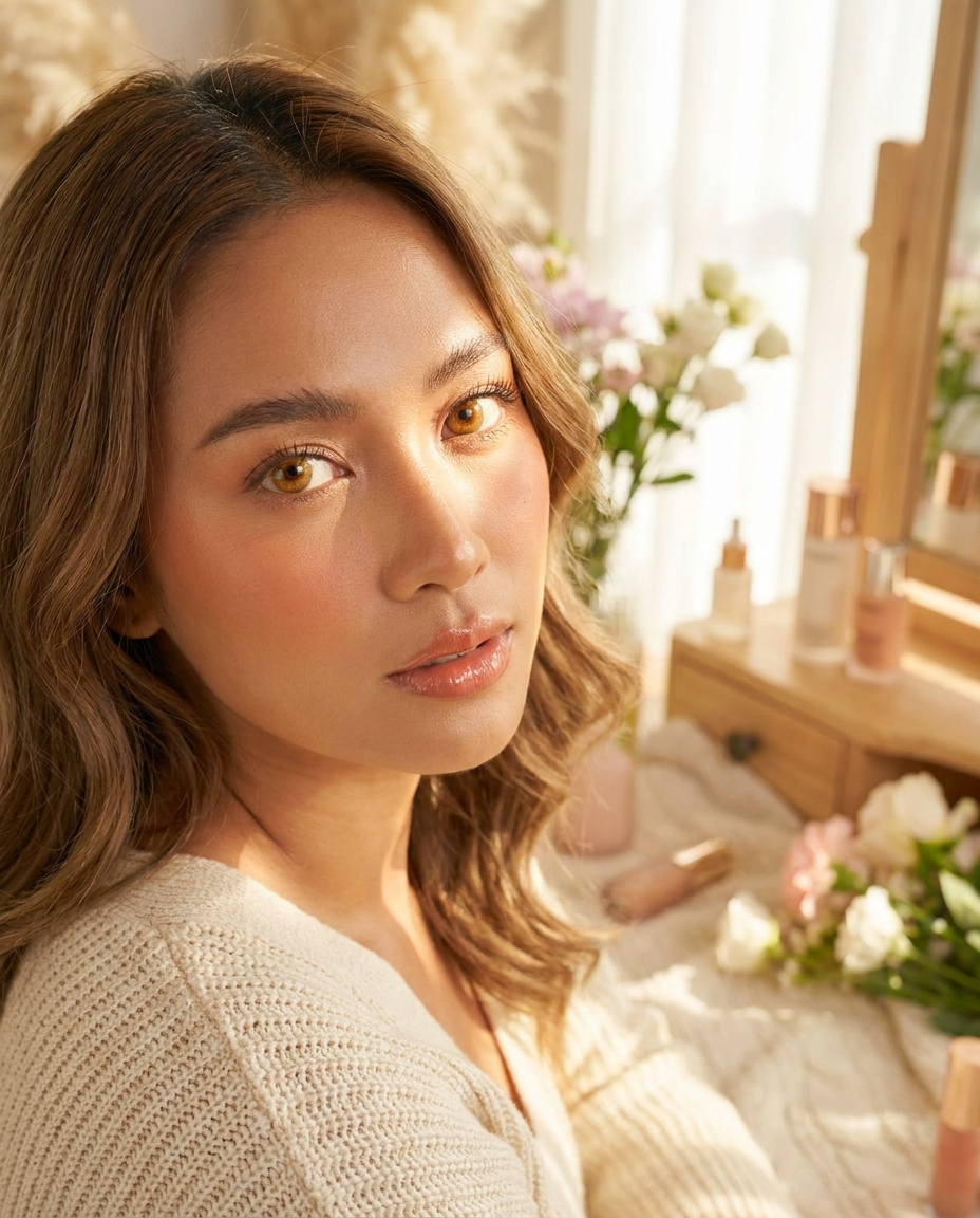 3-Tone Honey Colored Contact Lenses