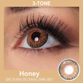 3-Tone Honey Colored Contact Lenses
