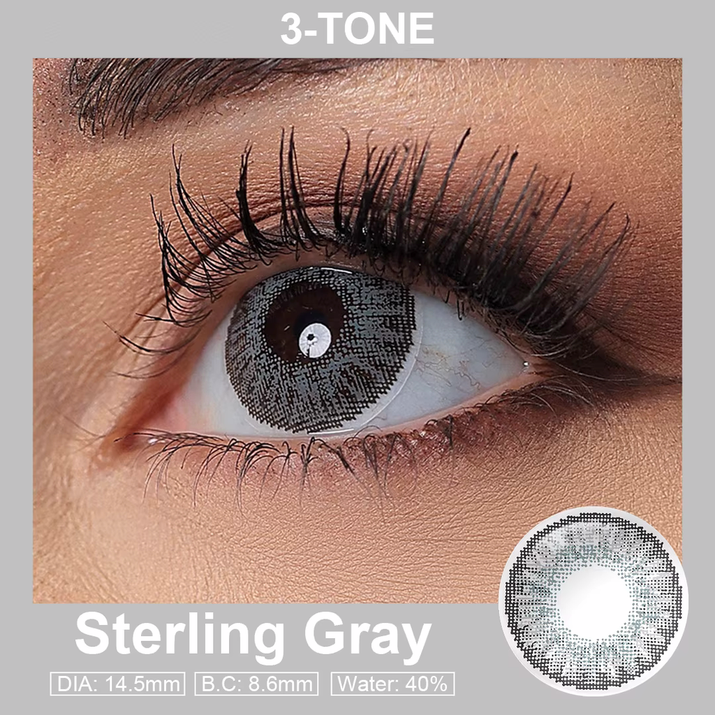 3-Tone Sterling Gray Colored Contact Lenses