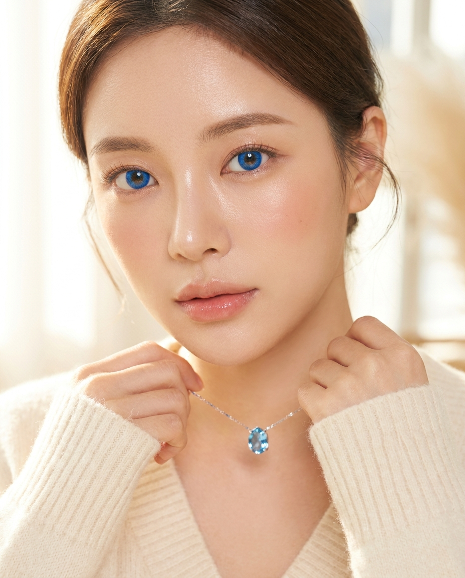 3-Tone True Sapphire Colored Contact Lenses
