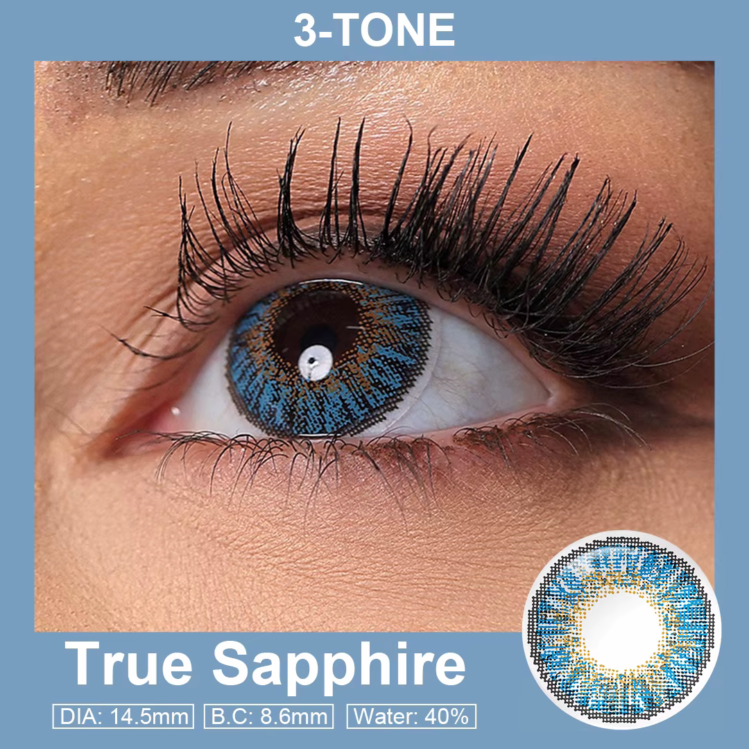 3-Tone True Sapphire Colored Contact Lenses
